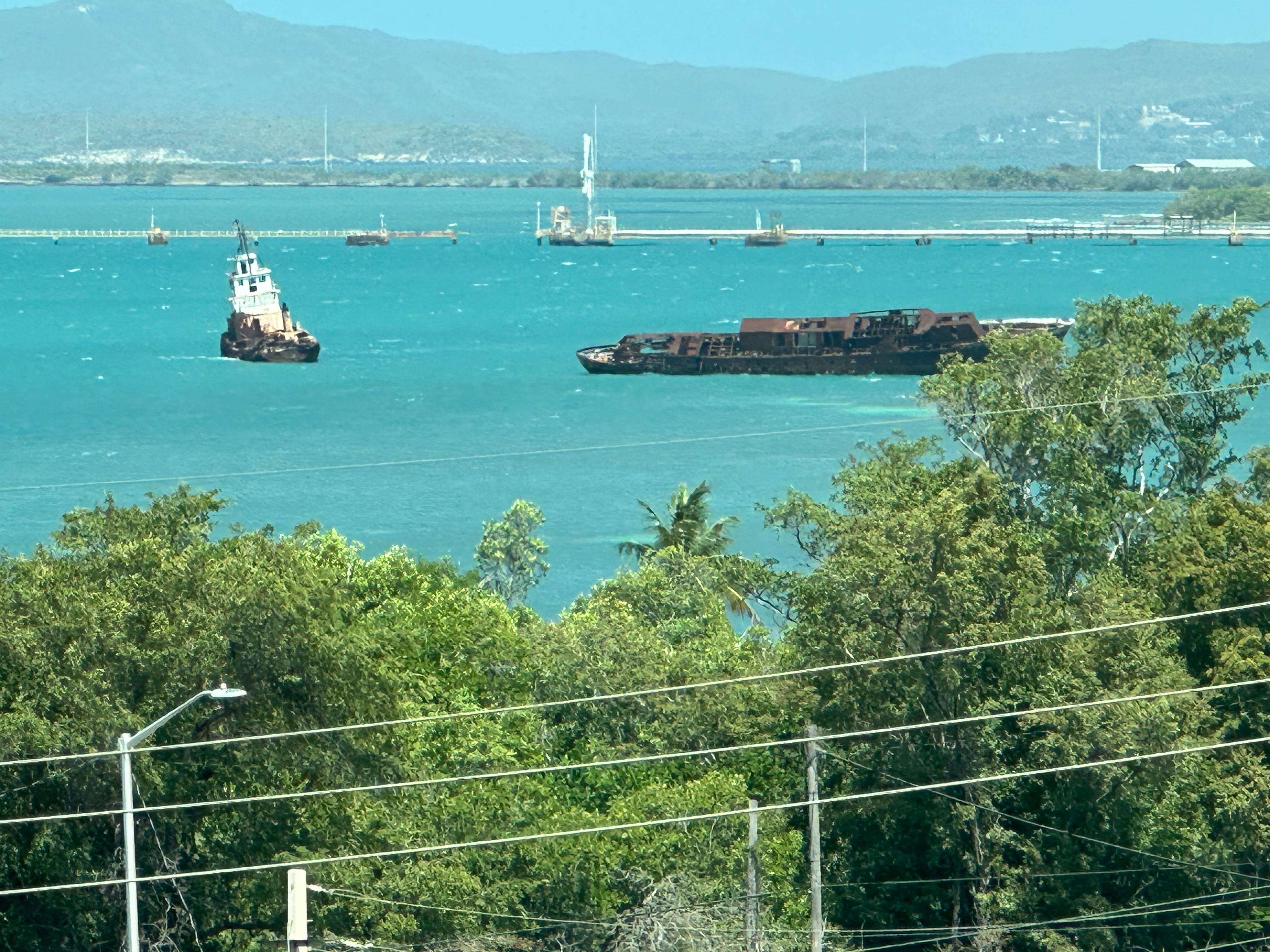 Ship wrecks visible from front of prperty