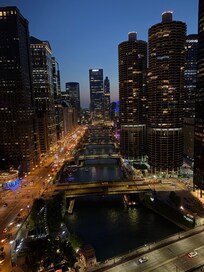 View from hotel room, evening