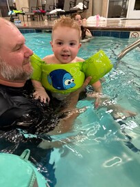 Colton had a blast in the pool.