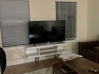 No instructions for TV's. One small coffee table in living area