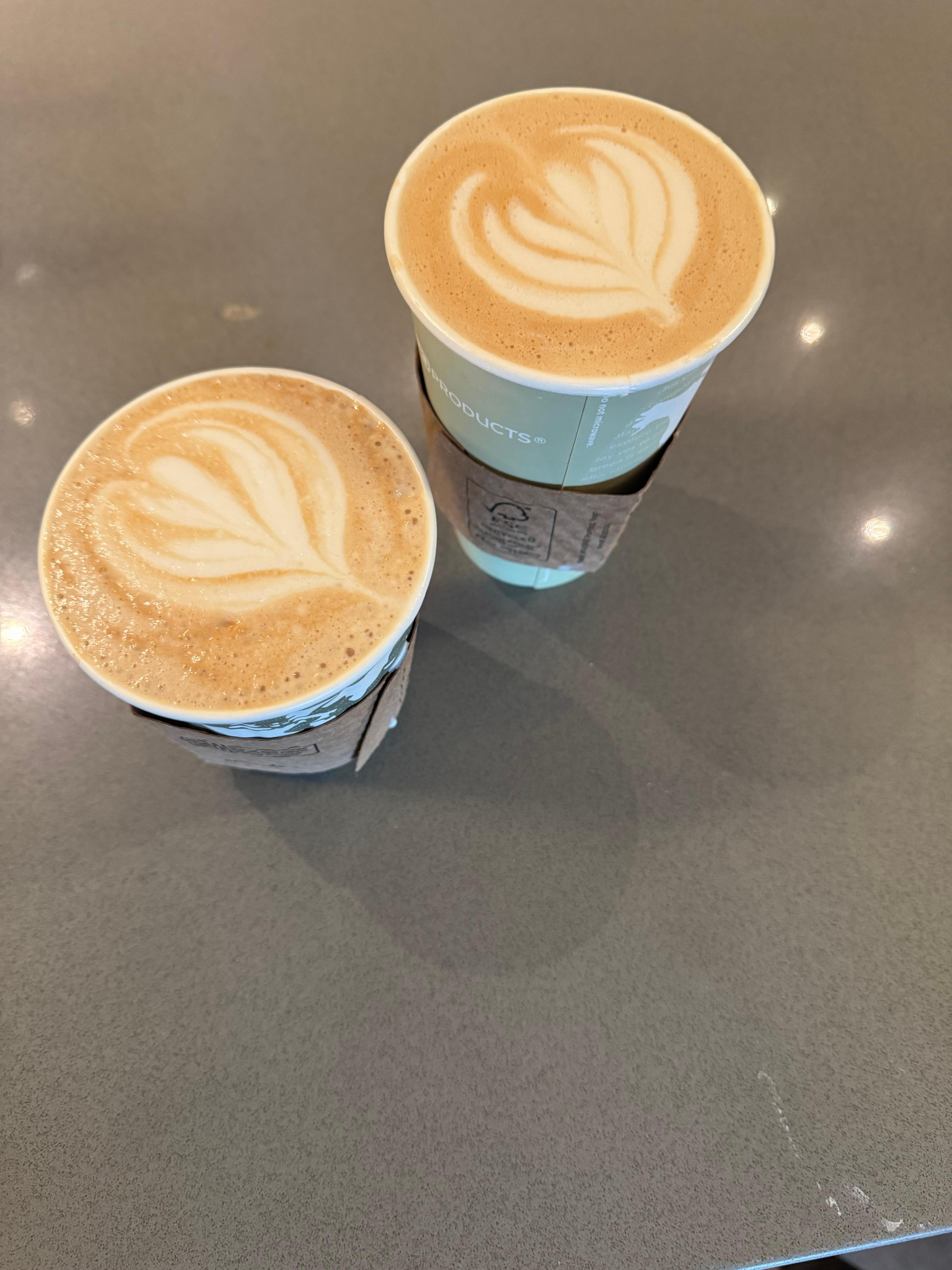 Lattes from the gift shop 