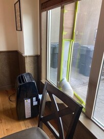 This is a photo of one of the many temporary AC units. The AC never worked during our stay.