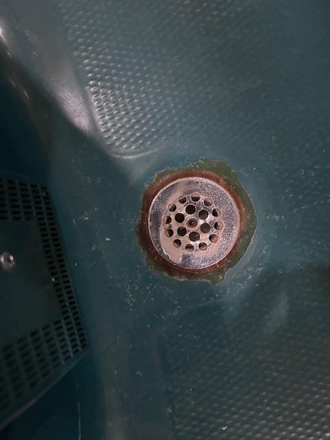Rusted tub drain