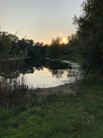 Enjoy sunset in the back yard.