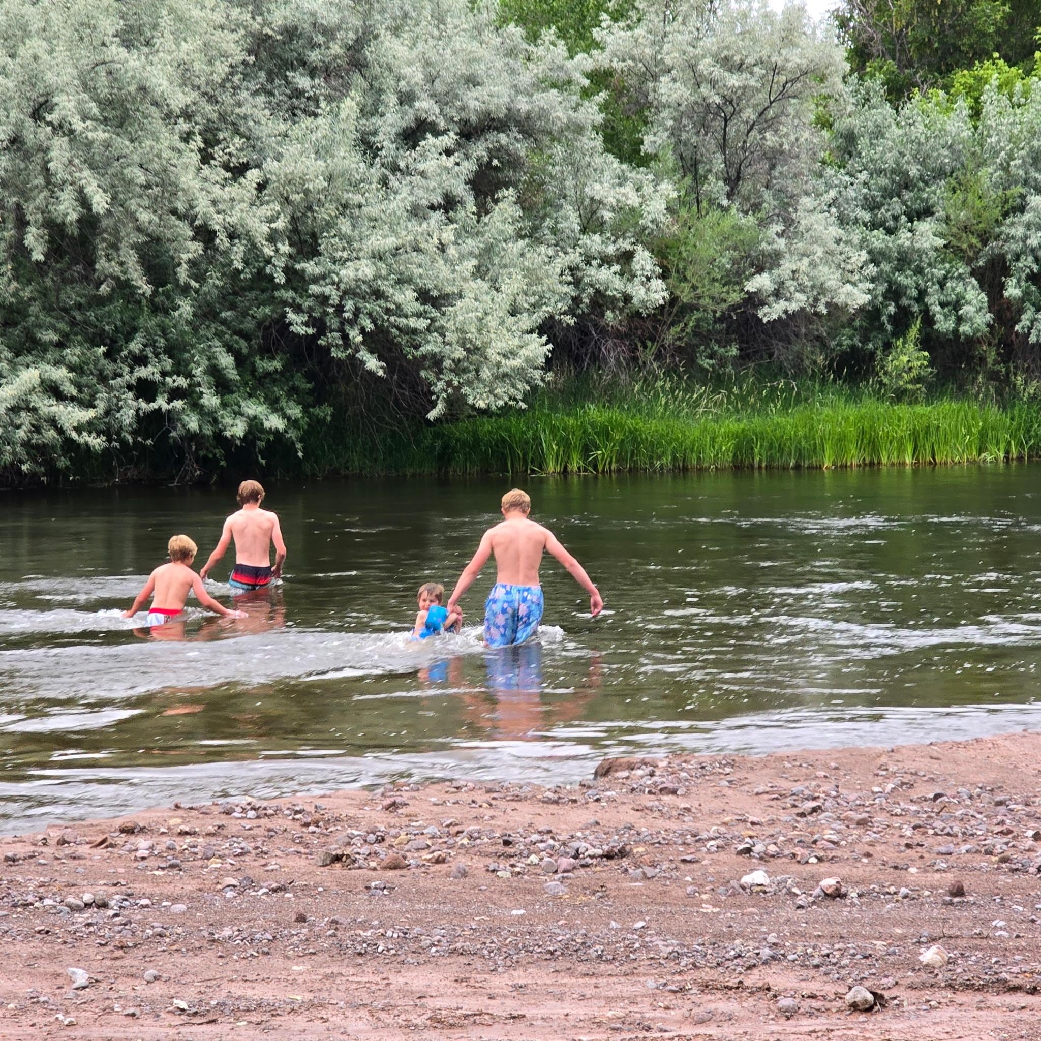 Boys loved swimming in Rio grande!