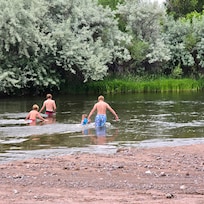 Boys loved swimming in Rio grande!