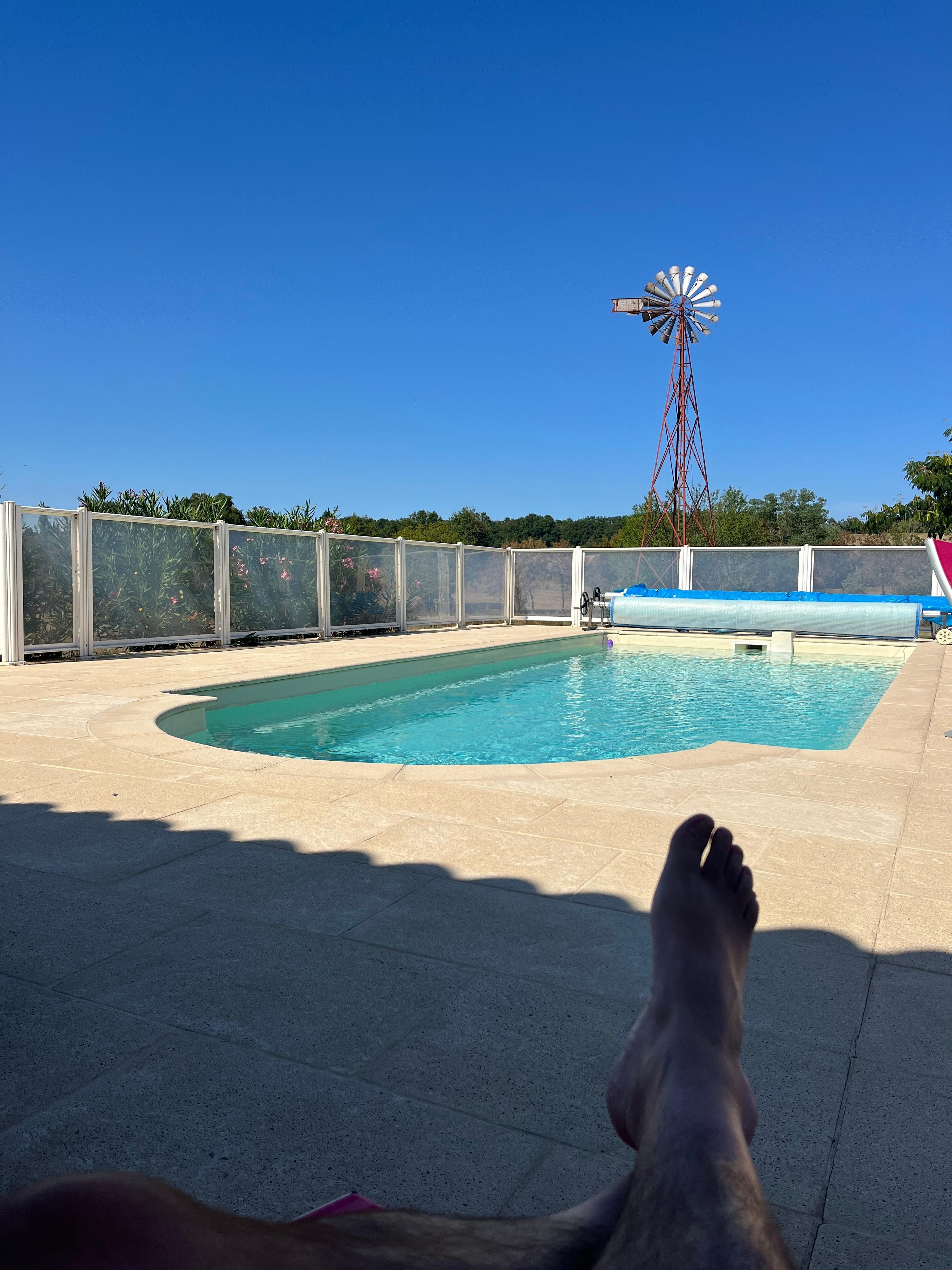 Relaxing around the pool