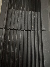 Filthy heat/AC unit from the outside