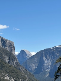 El Capitan on left, Half Dome in middle, and Bridleveil falls on right