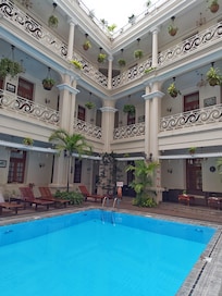 In ancient building, you'll find a pool.