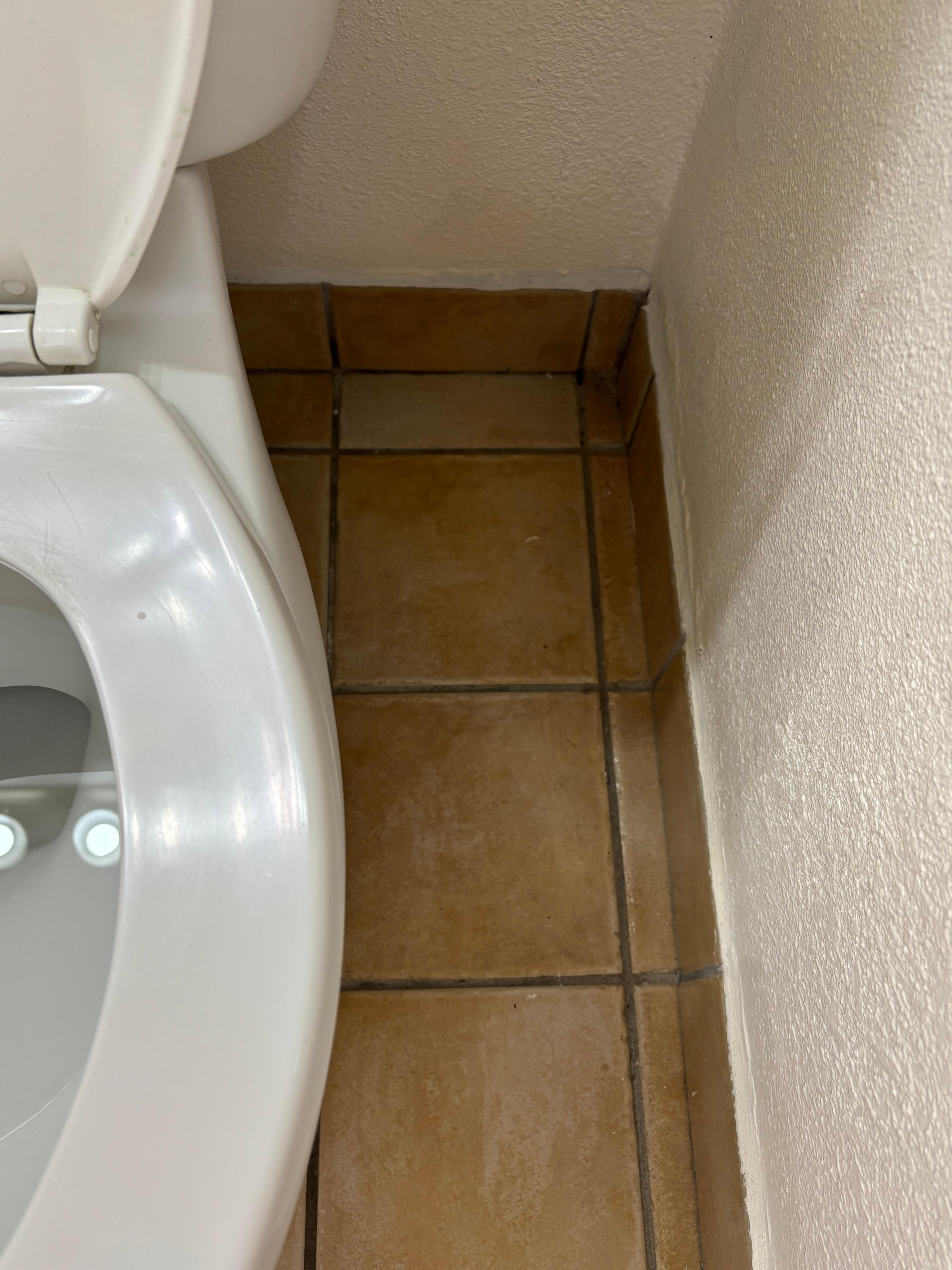 Fingernails and dirt on bathroom floor