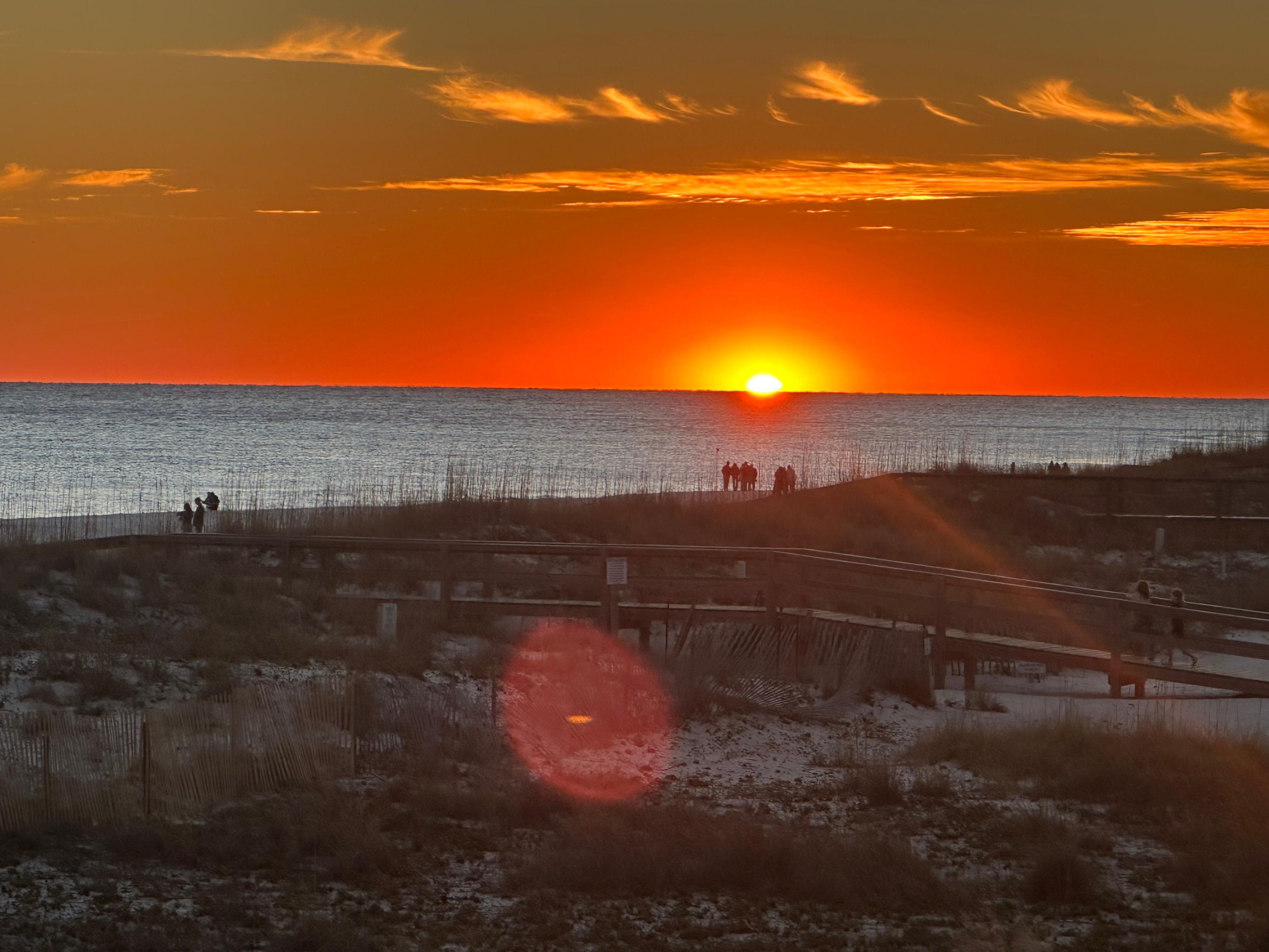 Thanksgiving sunset from the 1st floor deck. 