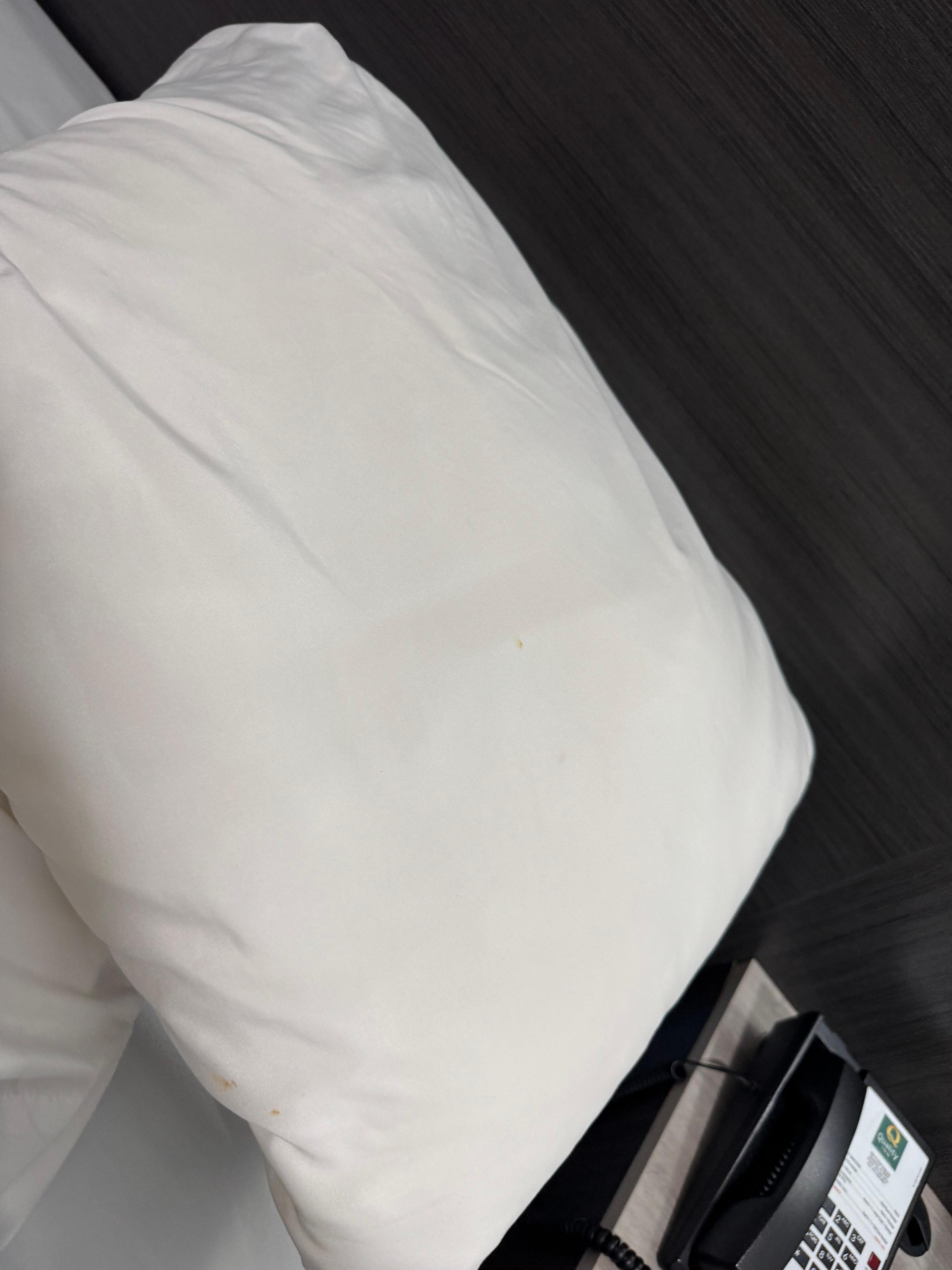 Stains on the pillows