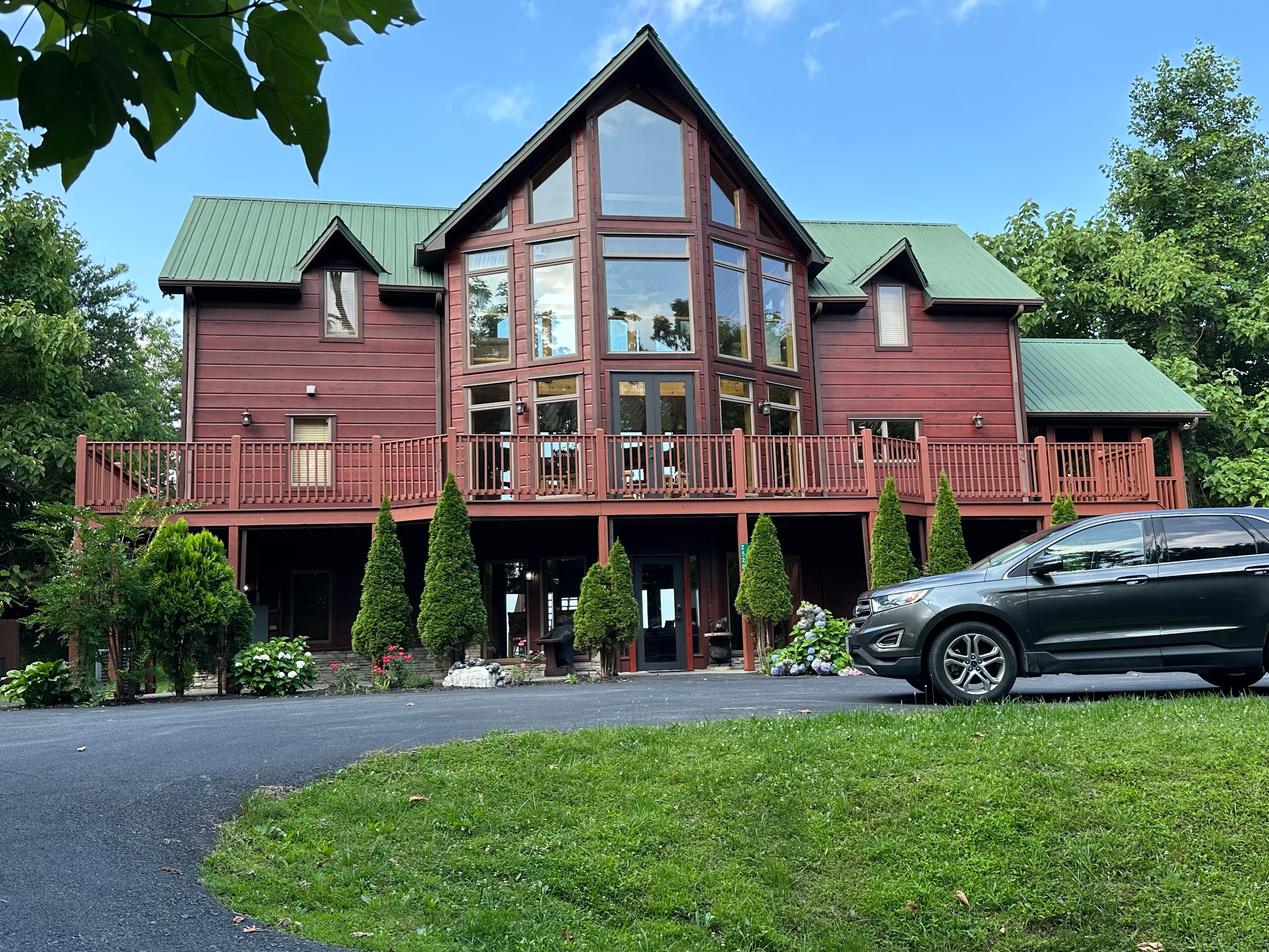My granddaughter resting at the massive table we ate at, played games around and just sat and talked together all week. 