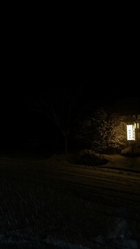 Ryokan street view in the snow