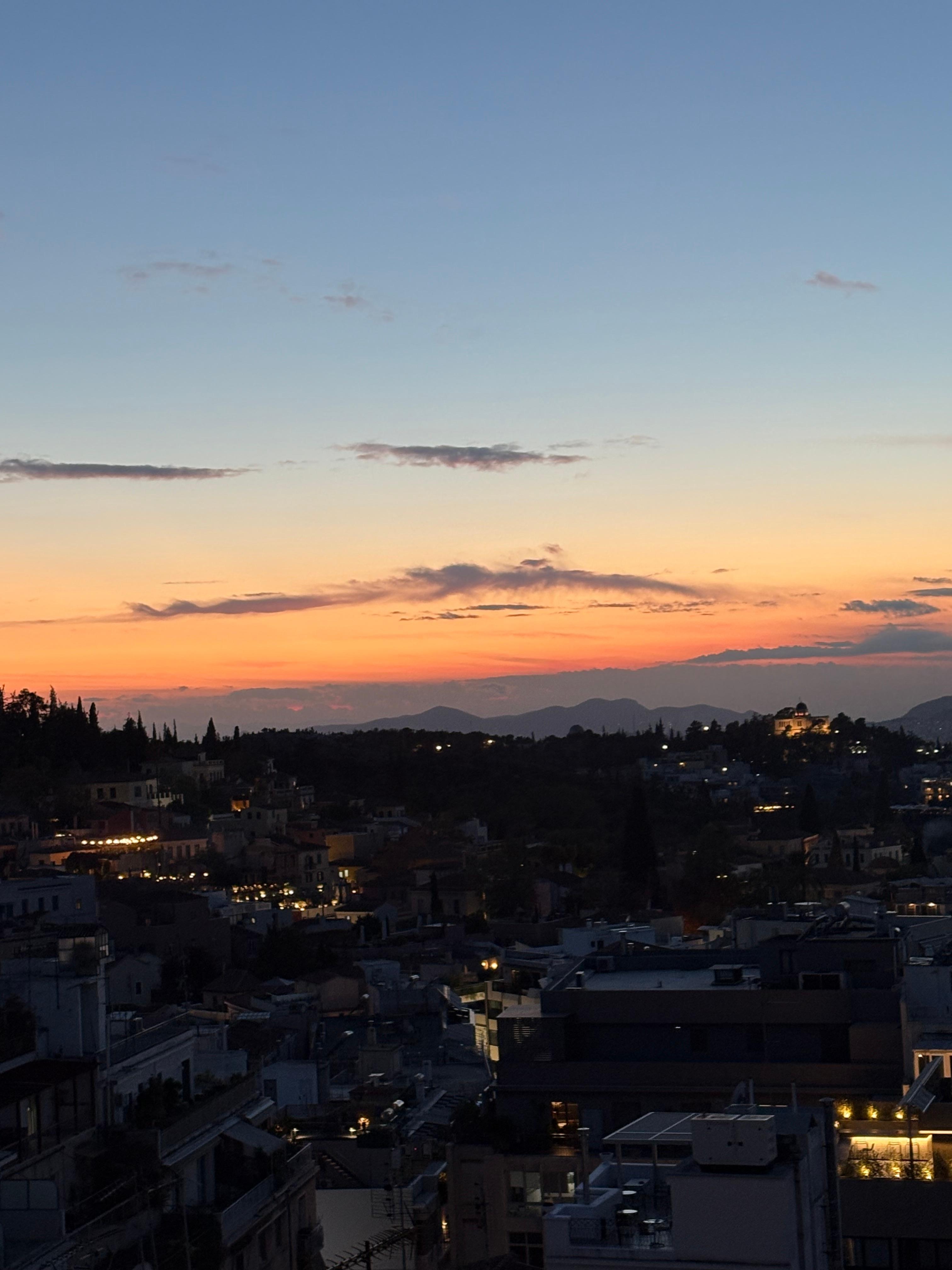 About 7 pm in late Oct. on the rooftop patio at the hotel.
