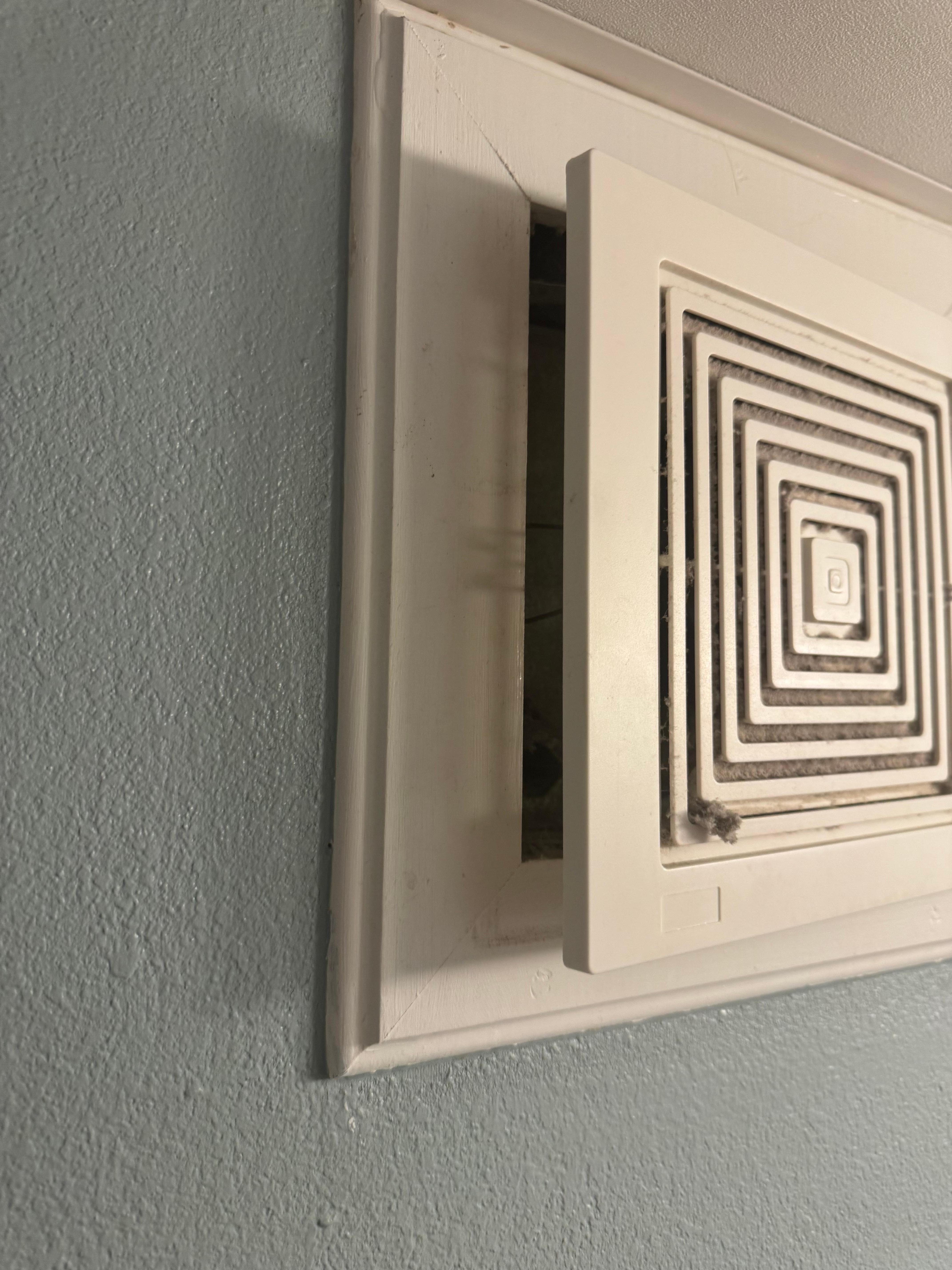 I had to pull the vent cover away from the wall to get any relief of steam and odors in the room.