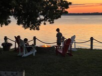 The fire pit ideally placed for amazing sunset views.
