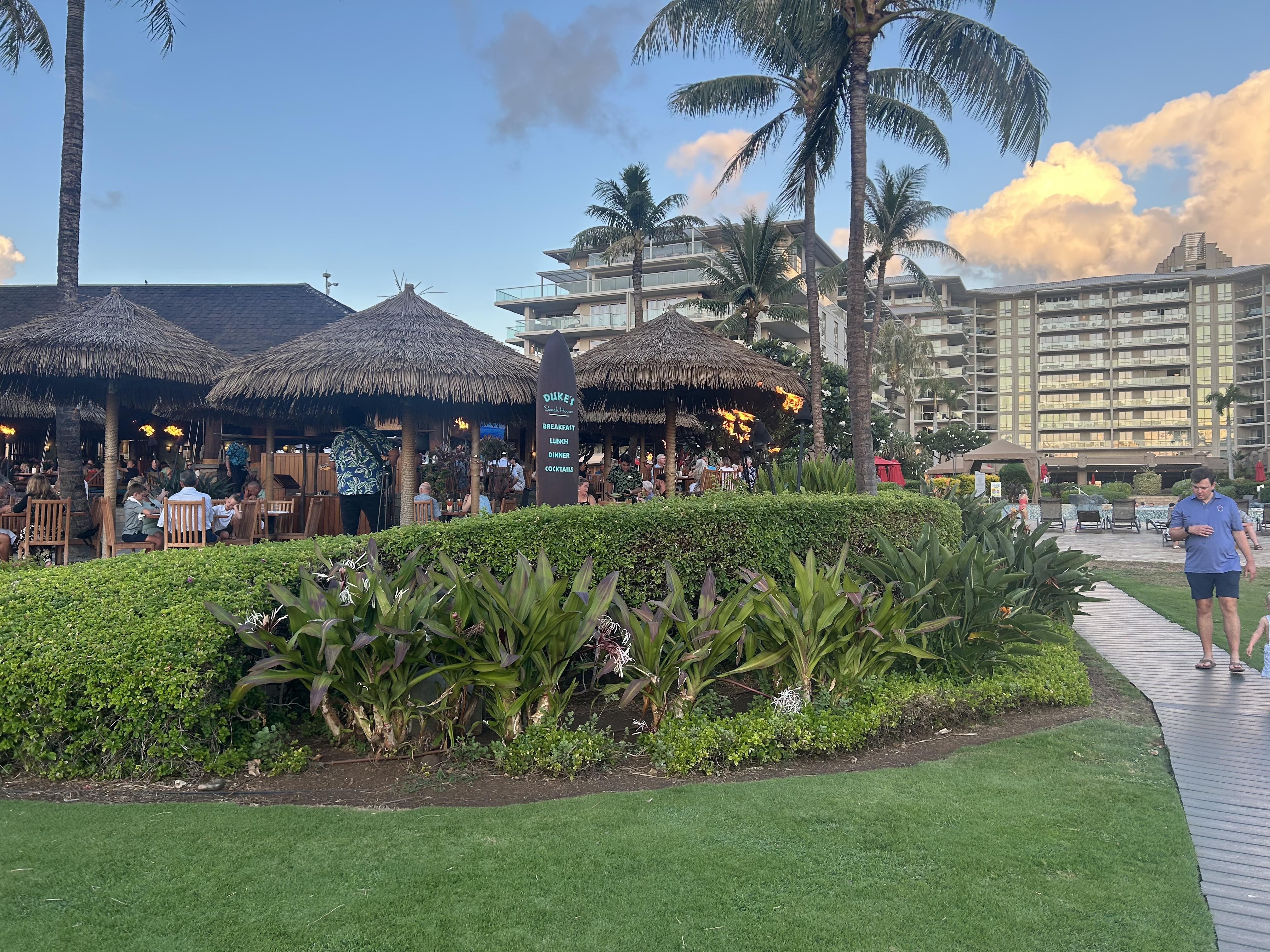 View from beach walk of Duke's