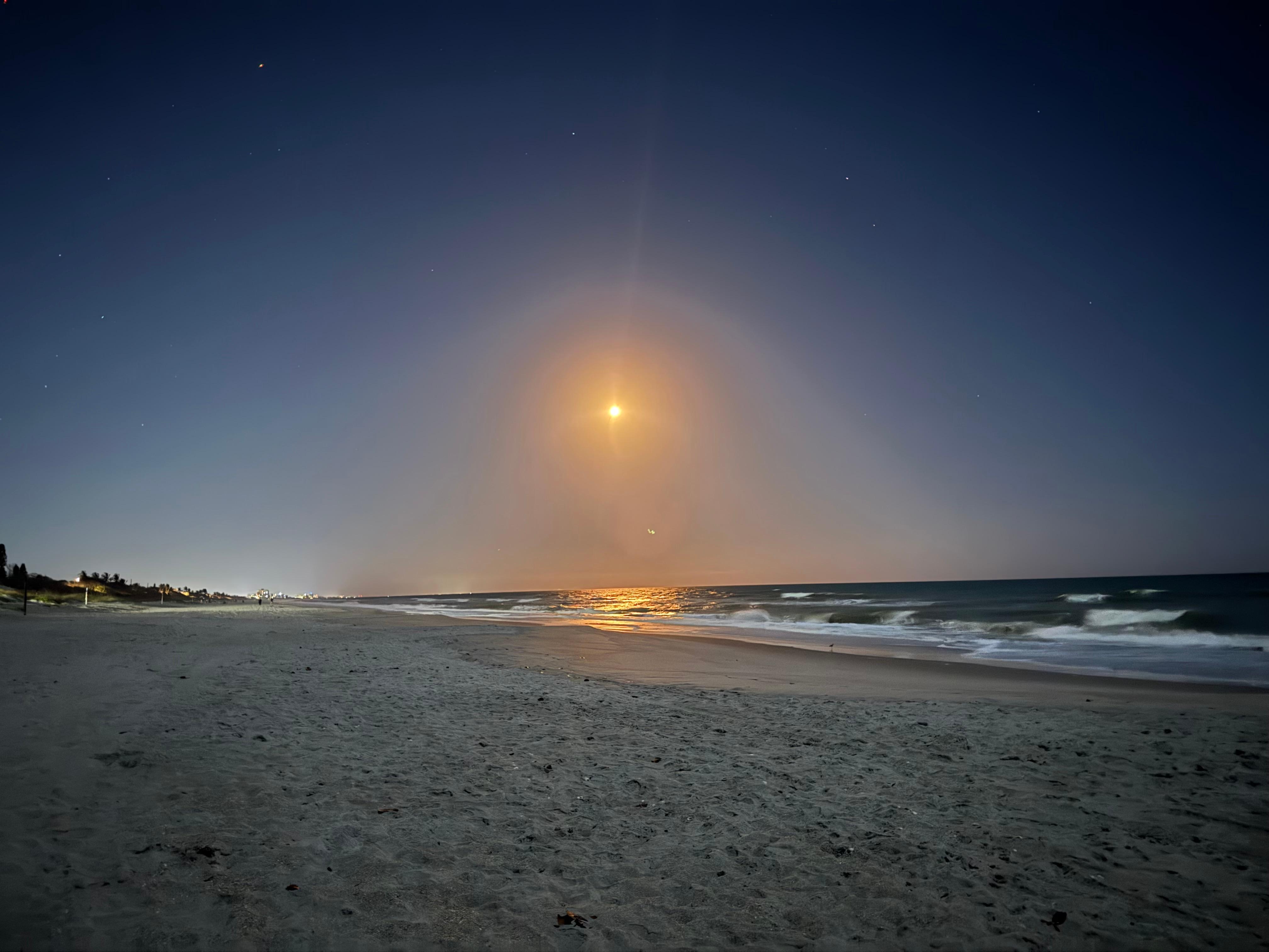 SpaceX launch view from beach