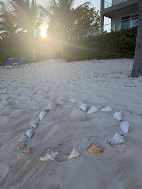 Beach in front of Villa