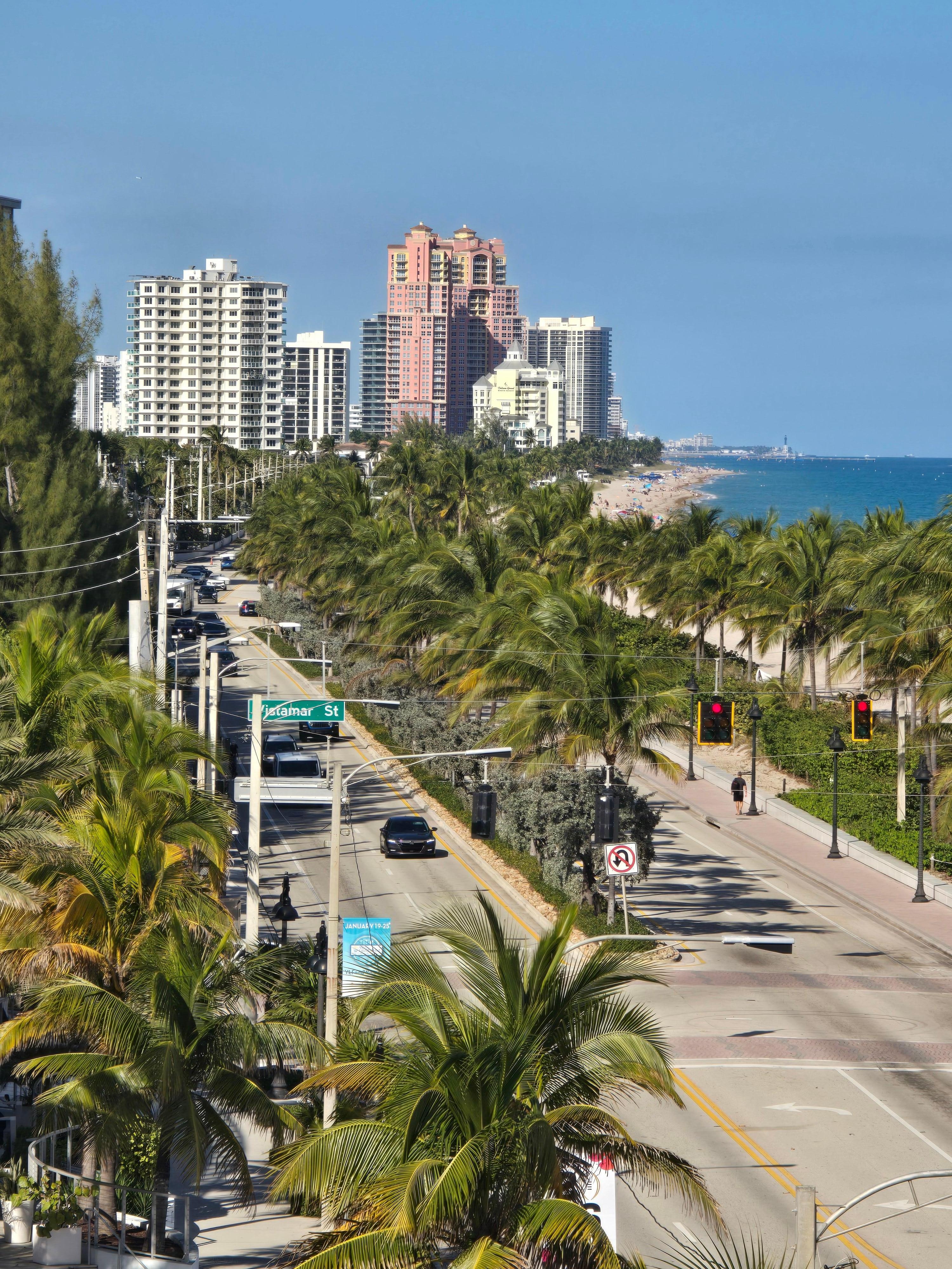 View from pool area at Atlantic Hotel