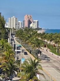 View from pool area at Atlantic Hotel