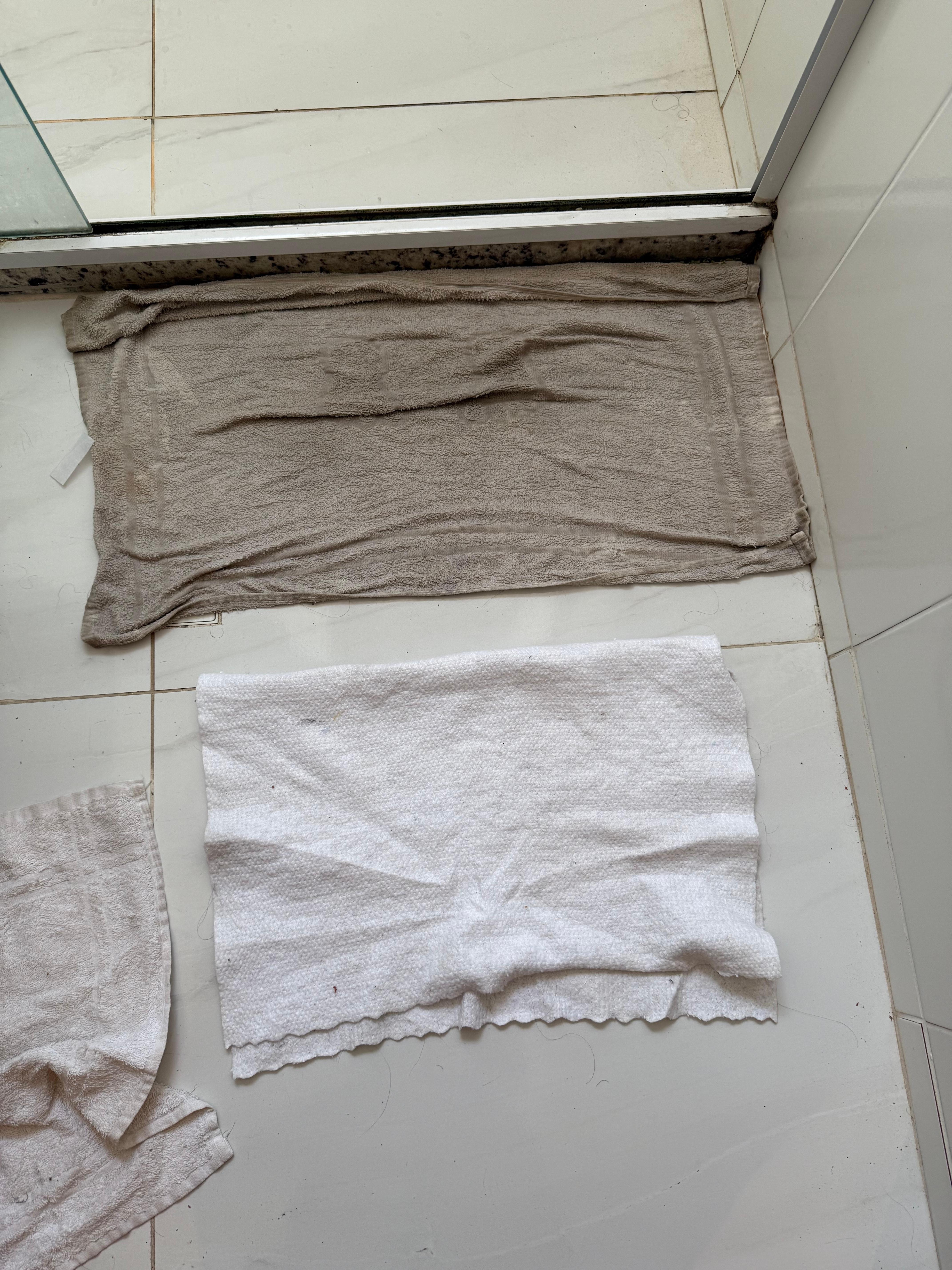 O tapete do hotel e o que eu comprei pra não usar esse encardido