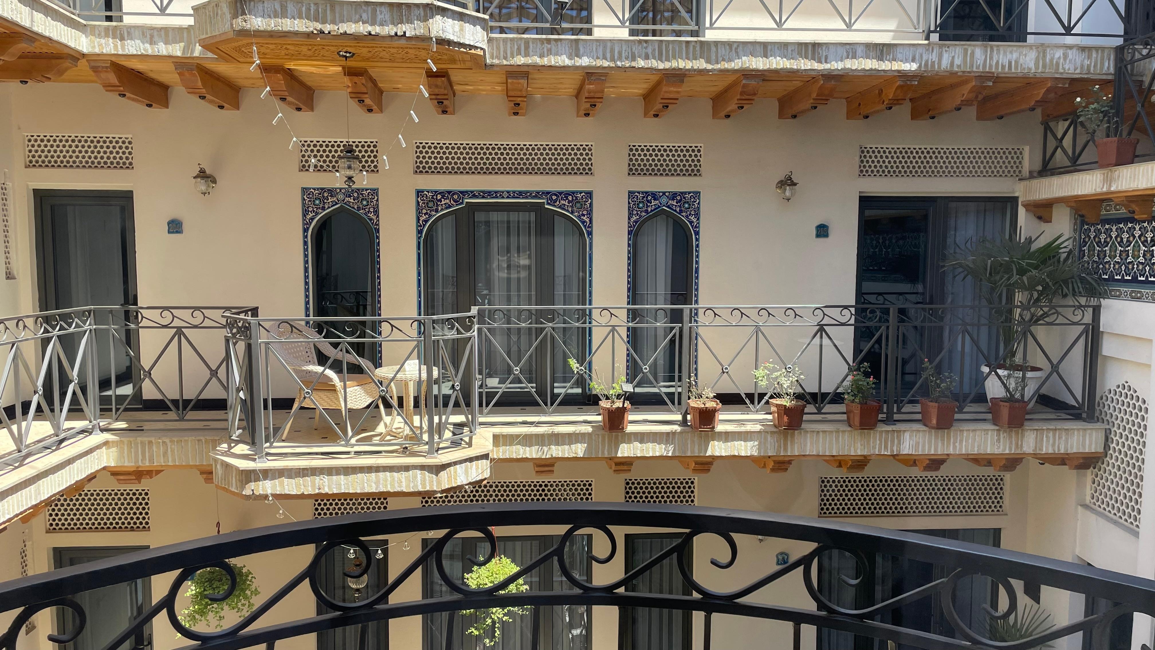 View from window with small balcony