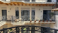 View from window with small balcony