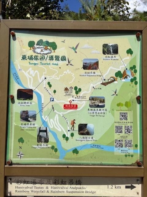 Local map including hiking trails near the hotel