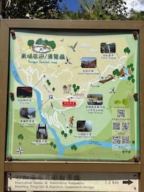 Local map including hiking trails near the hotel