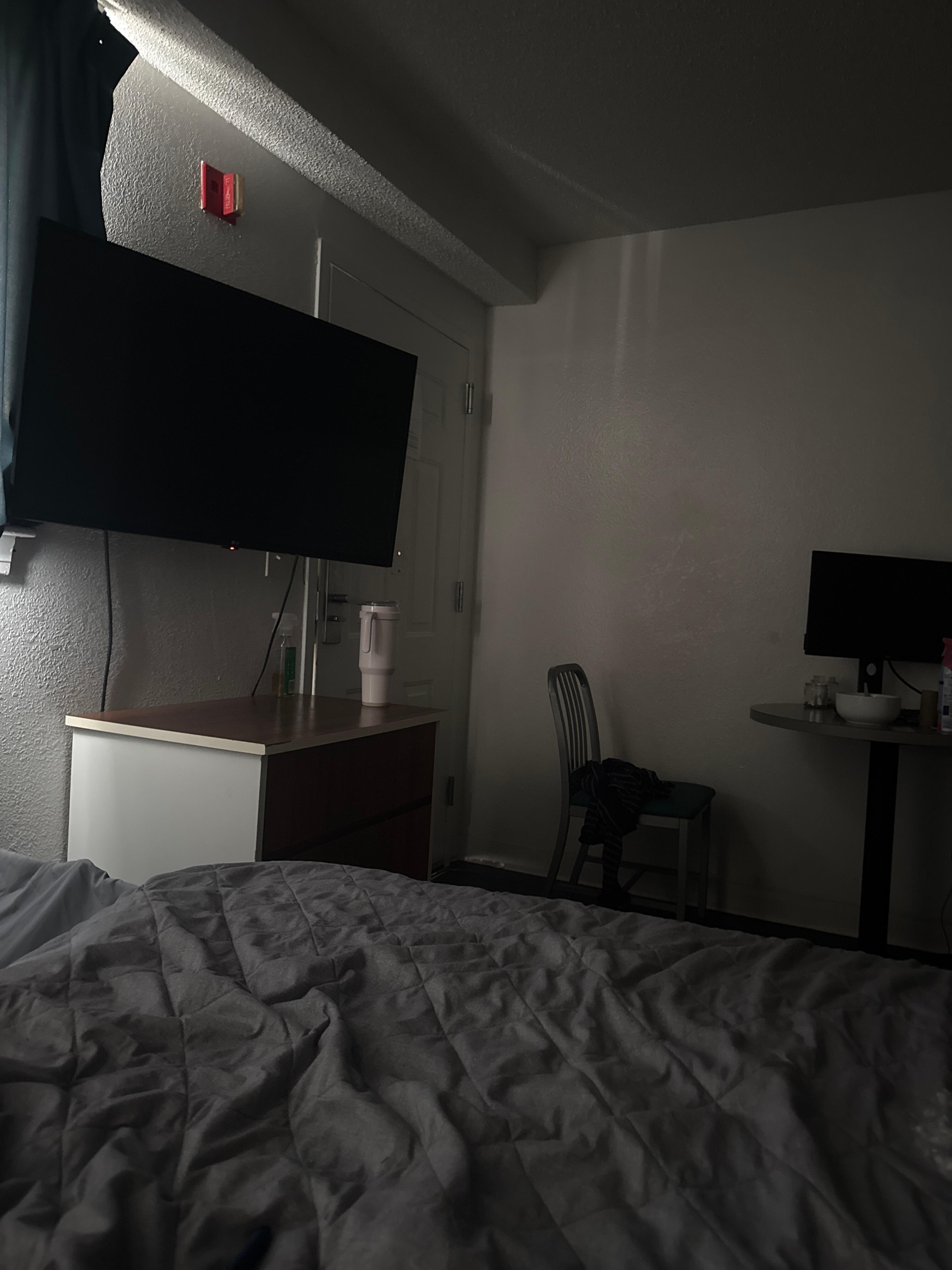 The bed area and dining area 