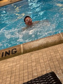 My son swimming