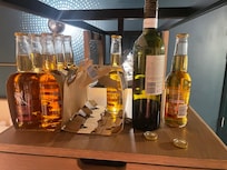 Left over alcohol bottles from previous guests...