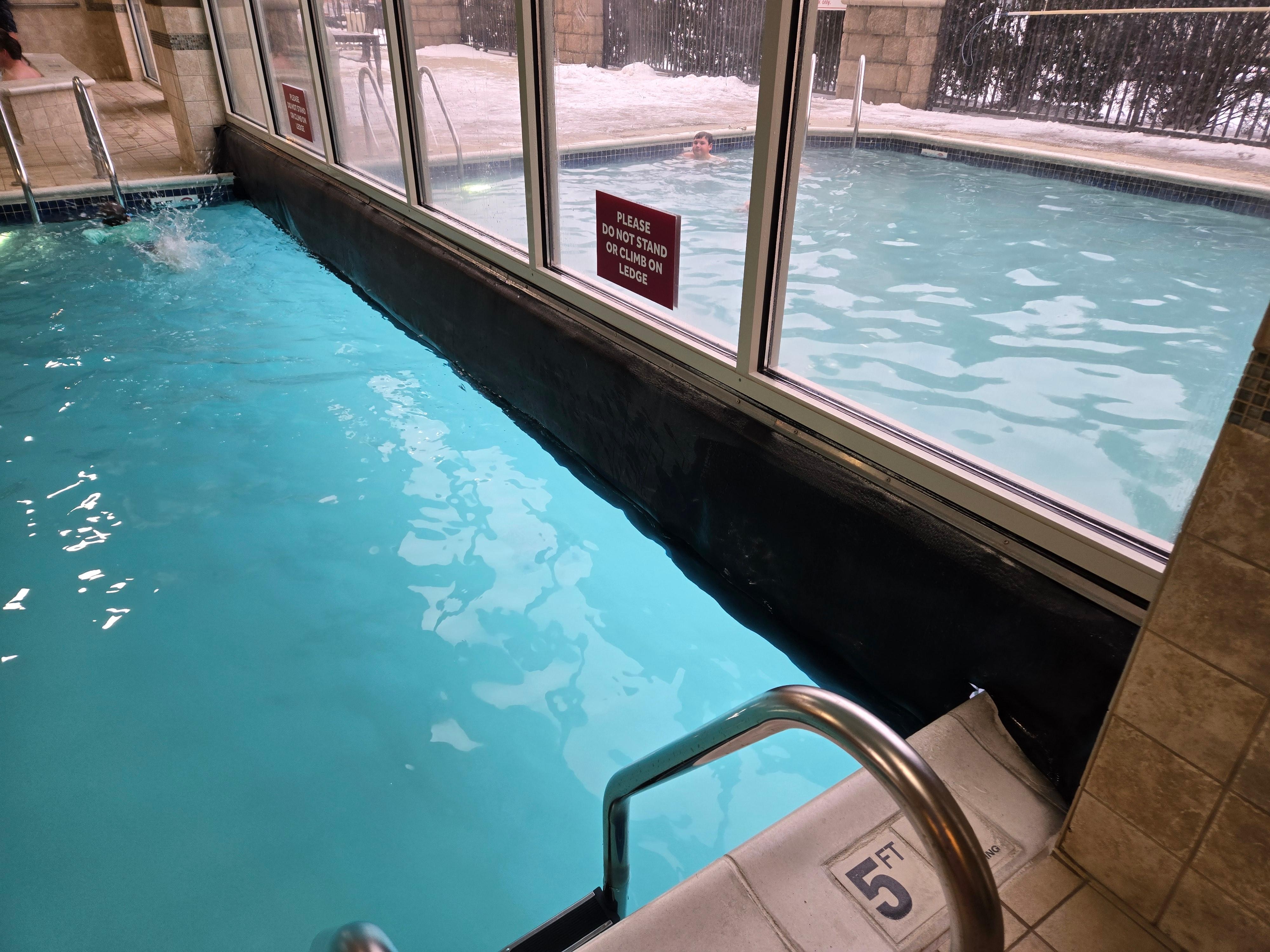 Connecting inside/outside pool