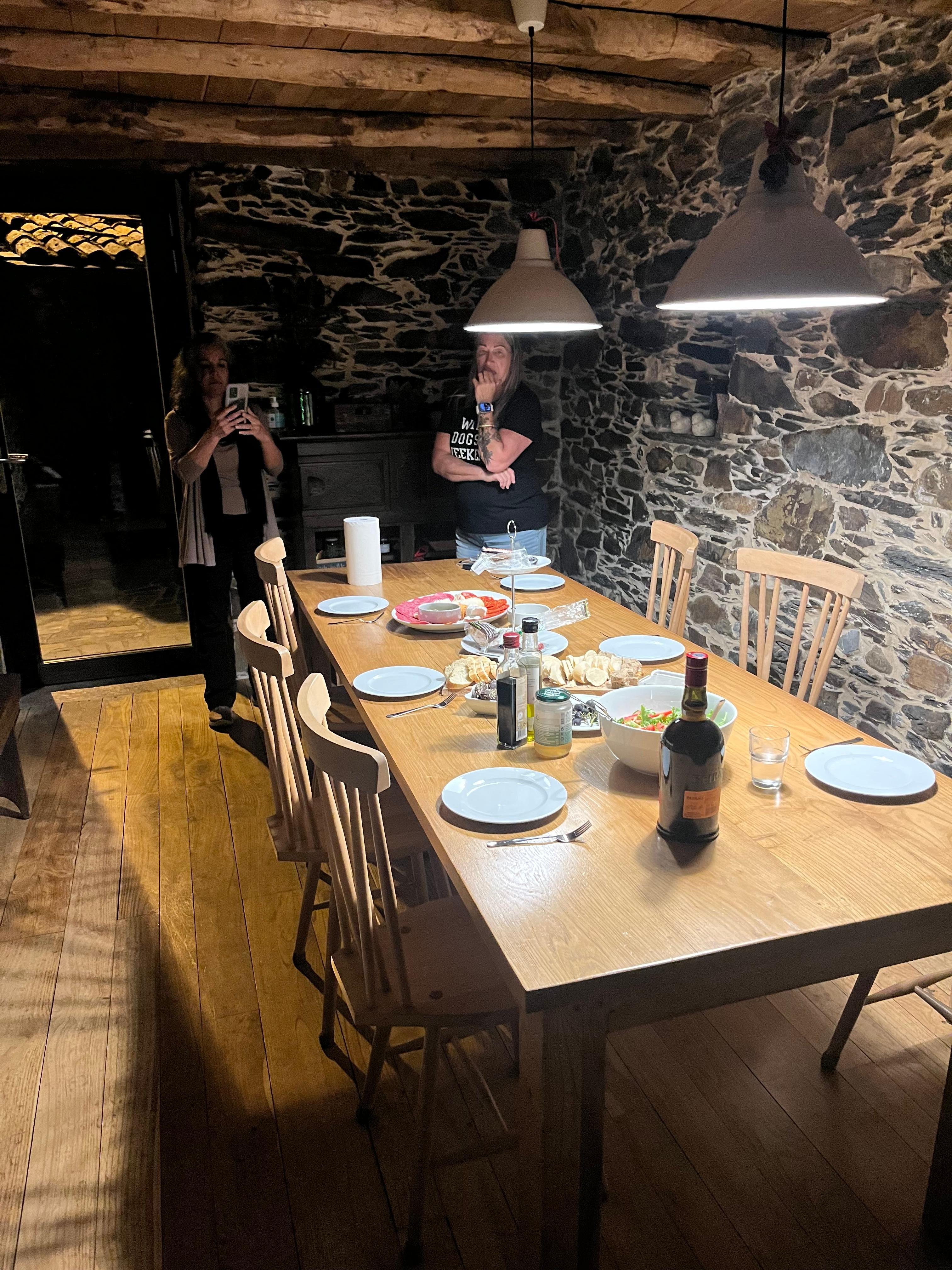 The rustic dining room where we enjoyed breakfast.