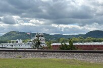Watching the tugs push many barges up river