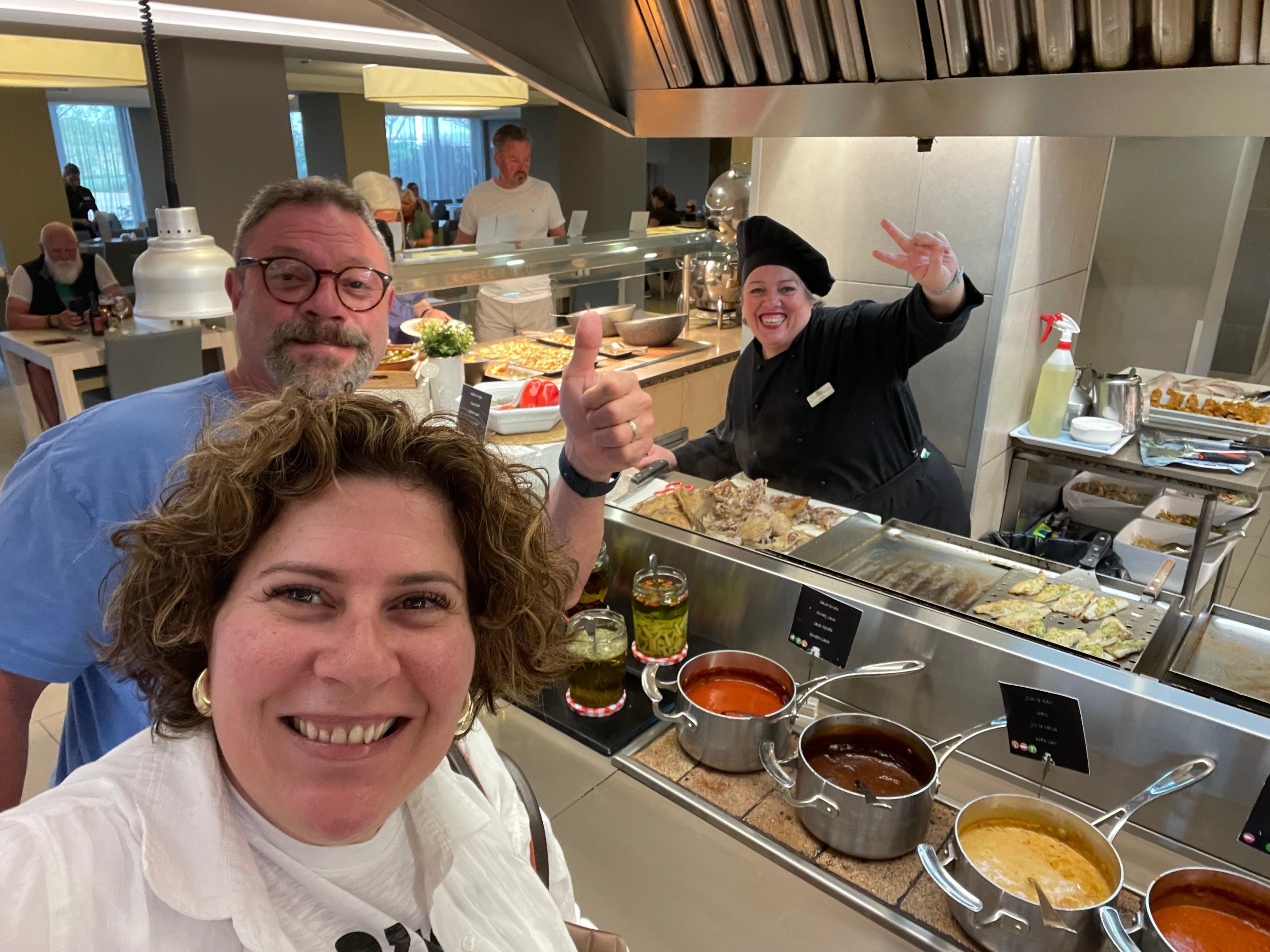 At Restaurant with one of my favorite chef Esther.