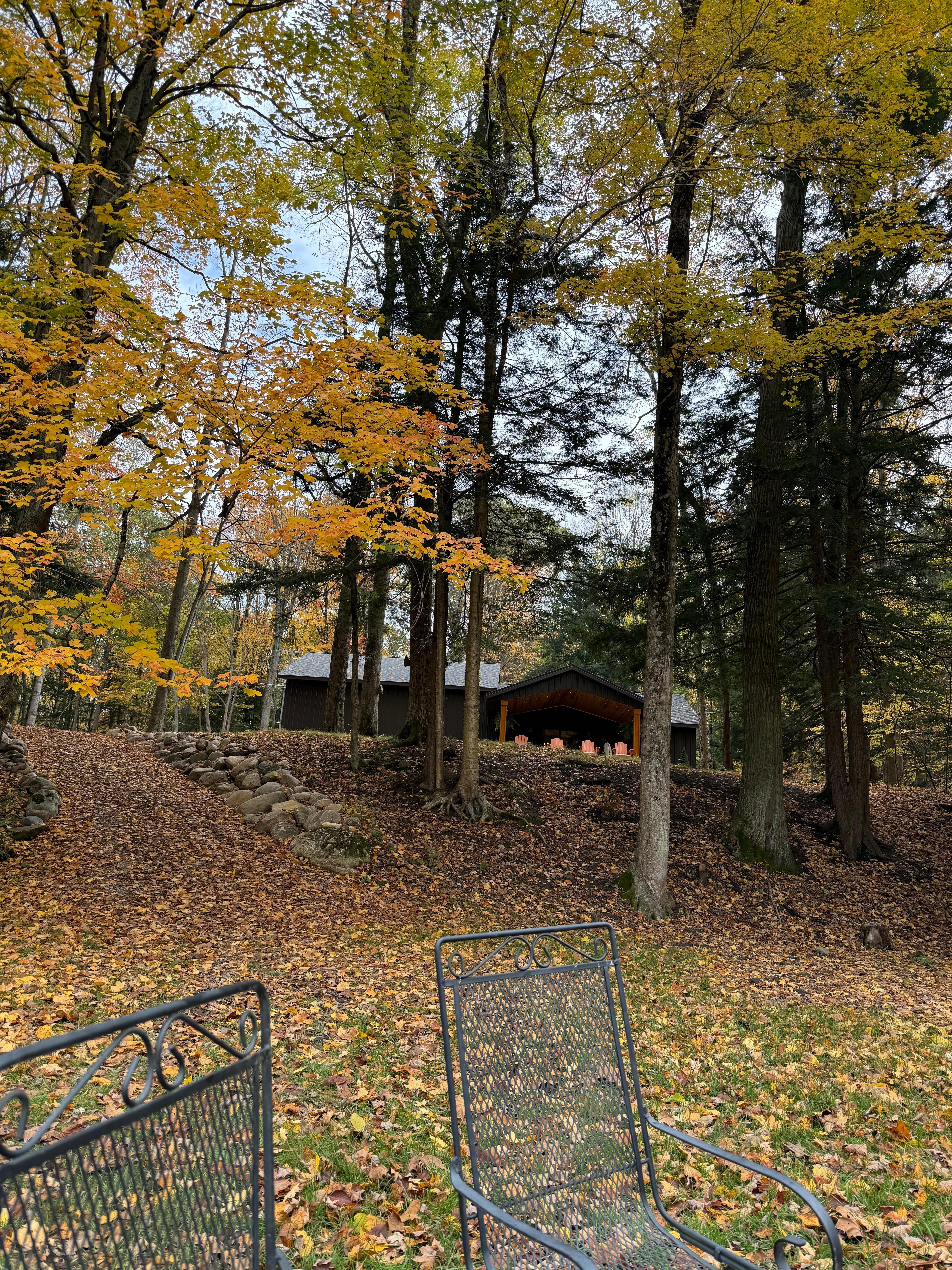 View up to the house from the fire pit