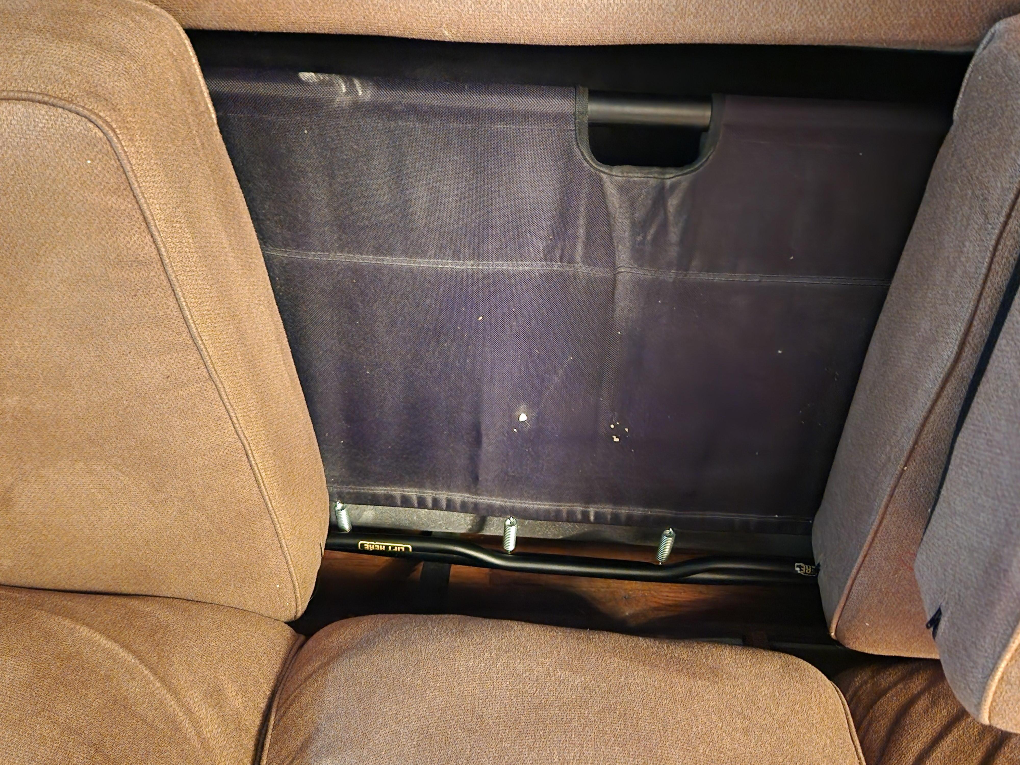 sofa couch with no mattress and no support underneath