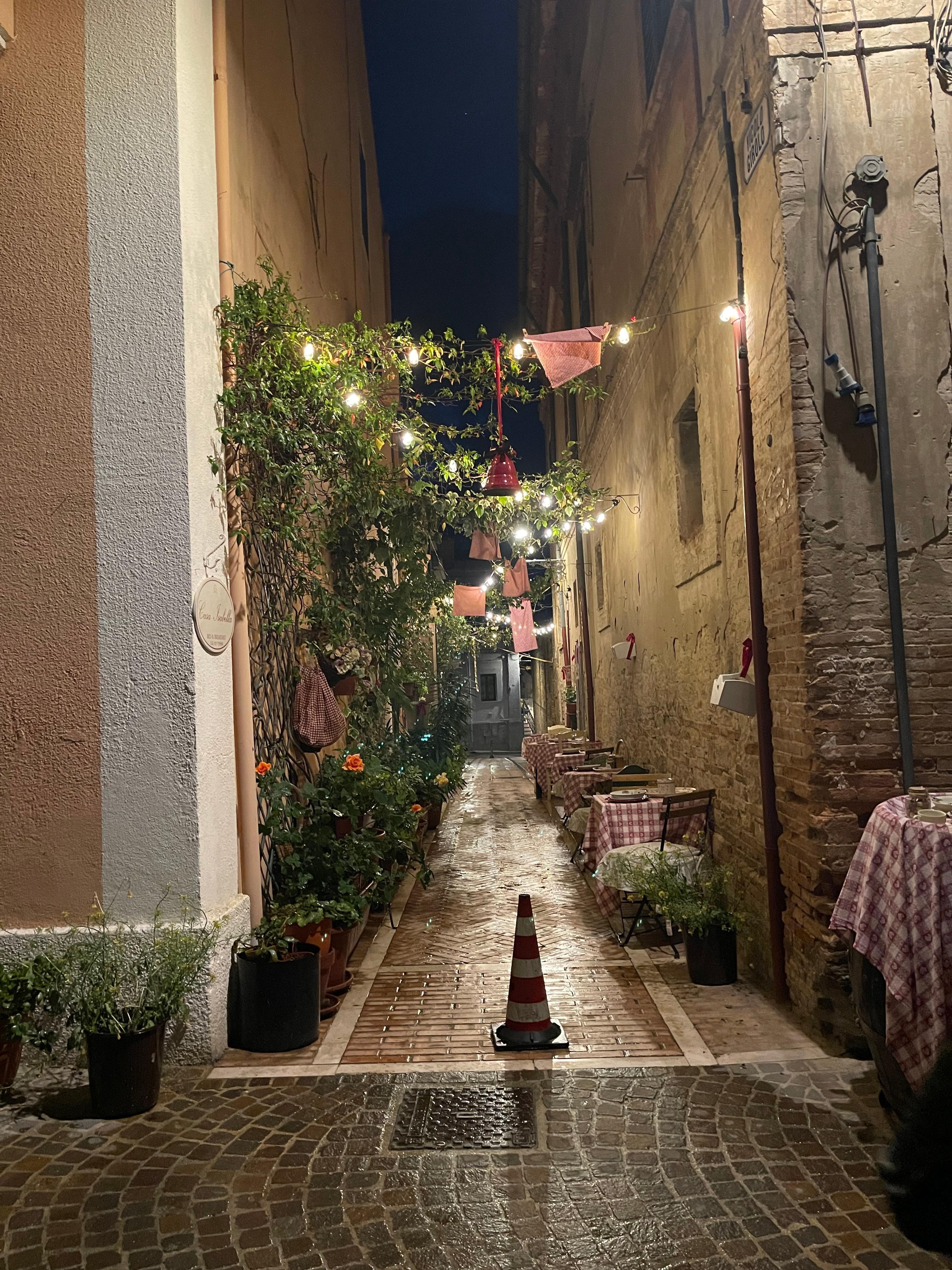 Isabella adopted and decorated this little street behind her family home. 