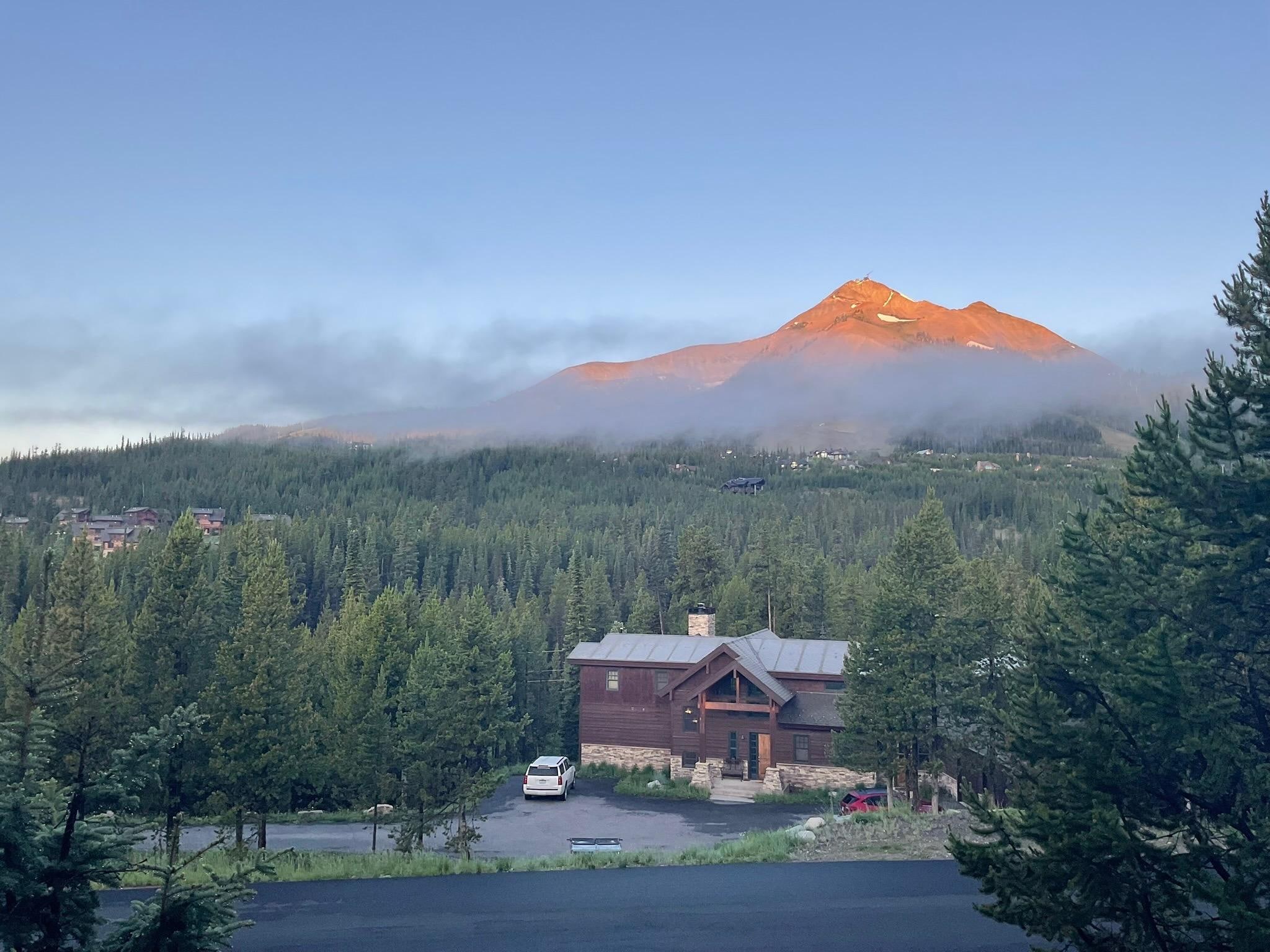 View from family room of Lone Mountain on our last morning