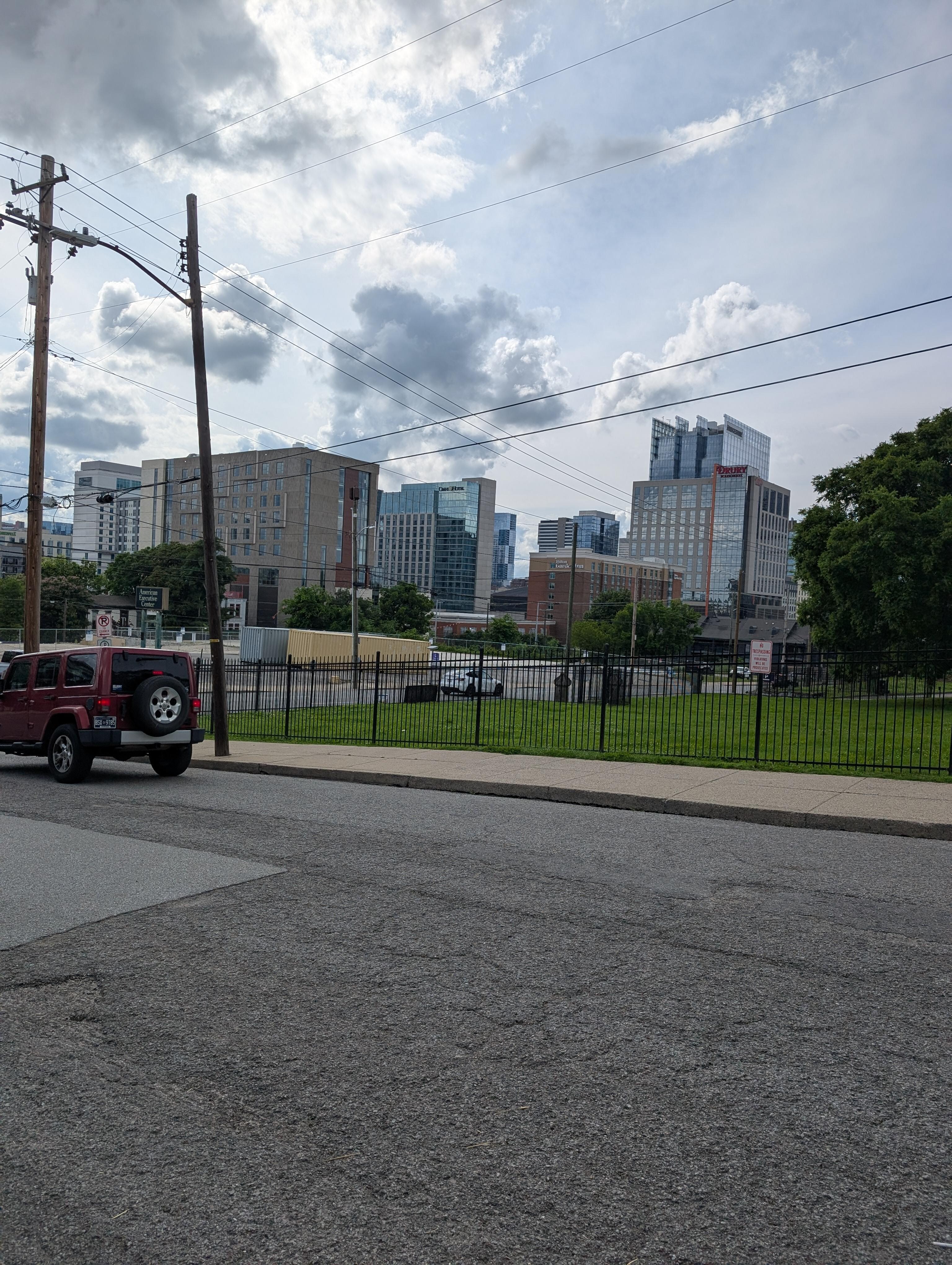 View of Downtown from the parking lot. Two blocks from event centers, four blocks from Broadway. 