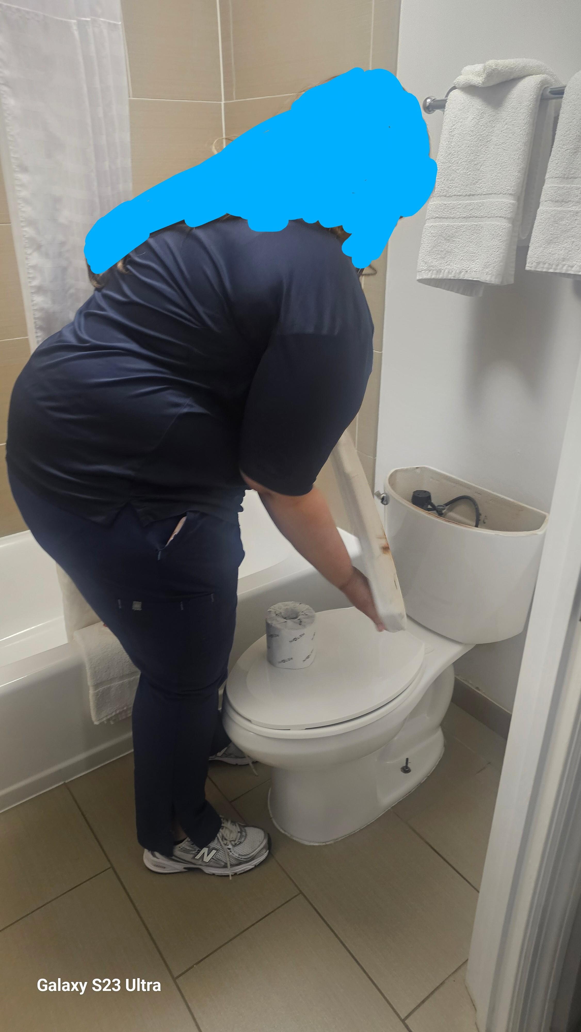 Staff fixing my toliet