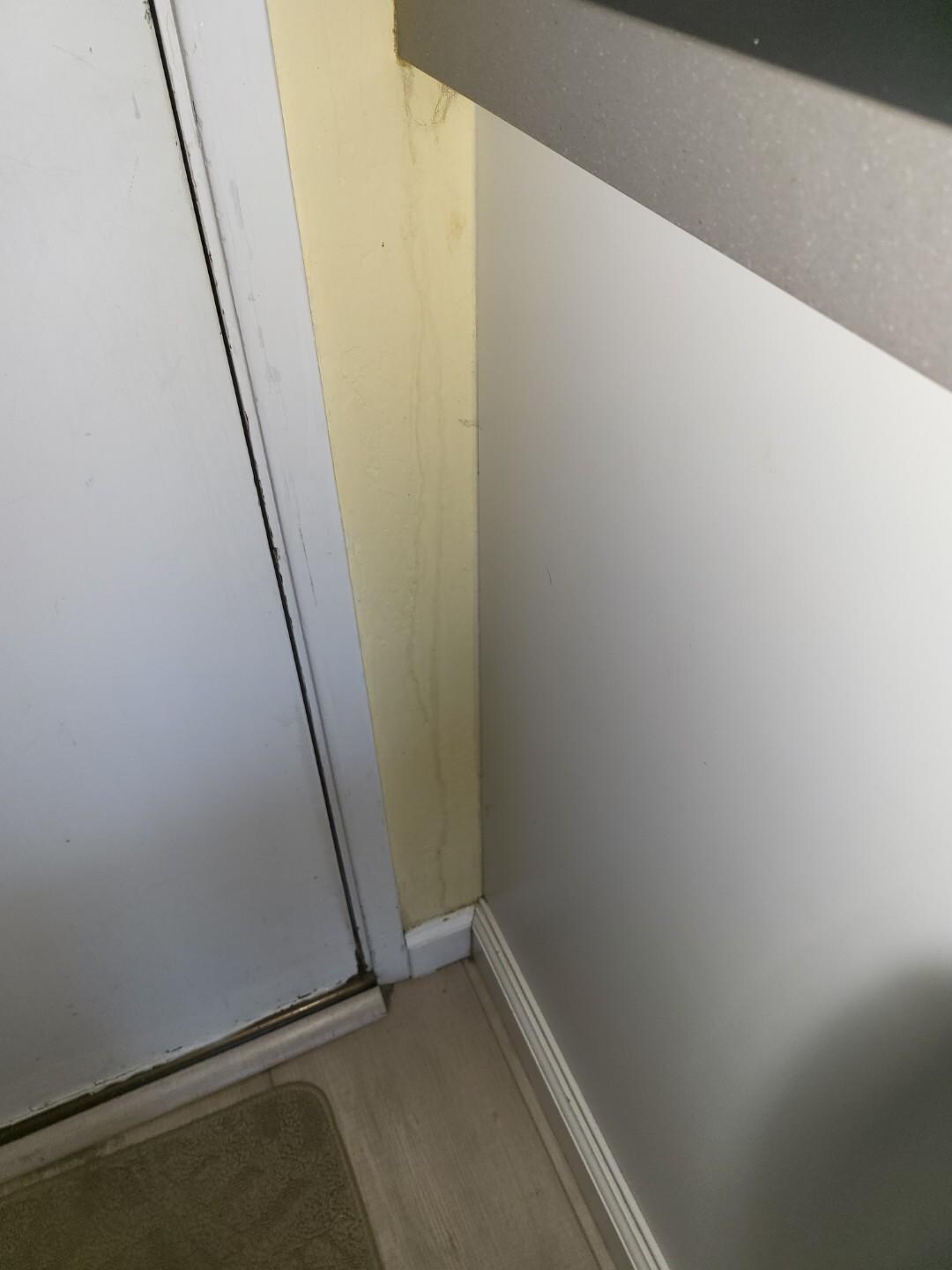 Wall entering the unit was dirty