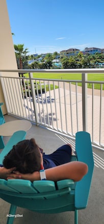 Our suite balcony, exceptional location, right off the lobby.
