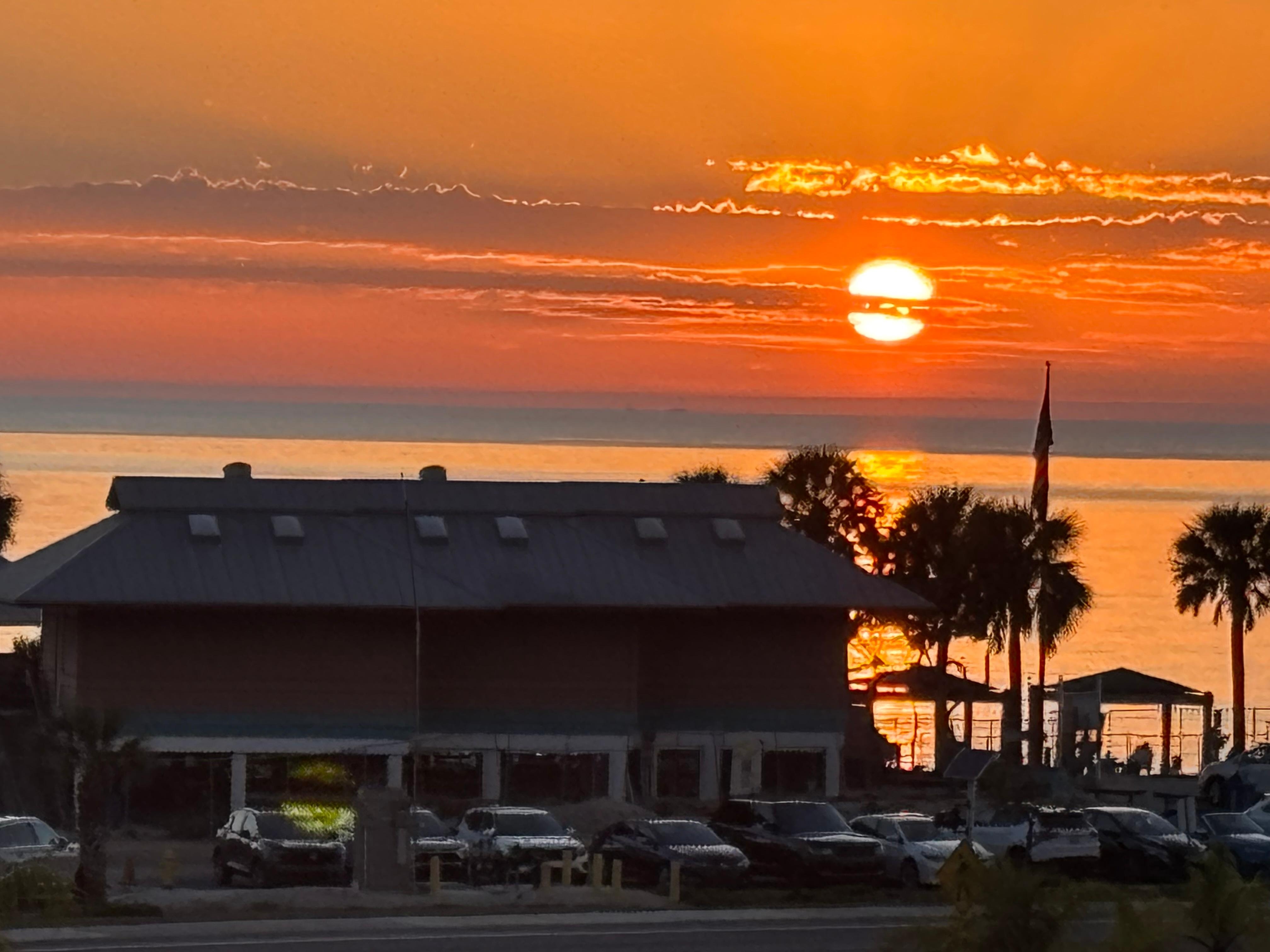 Sunset at Bonita Beach from the 4th floor west railing of the Condo complex. 