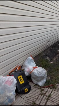 Trash outside house