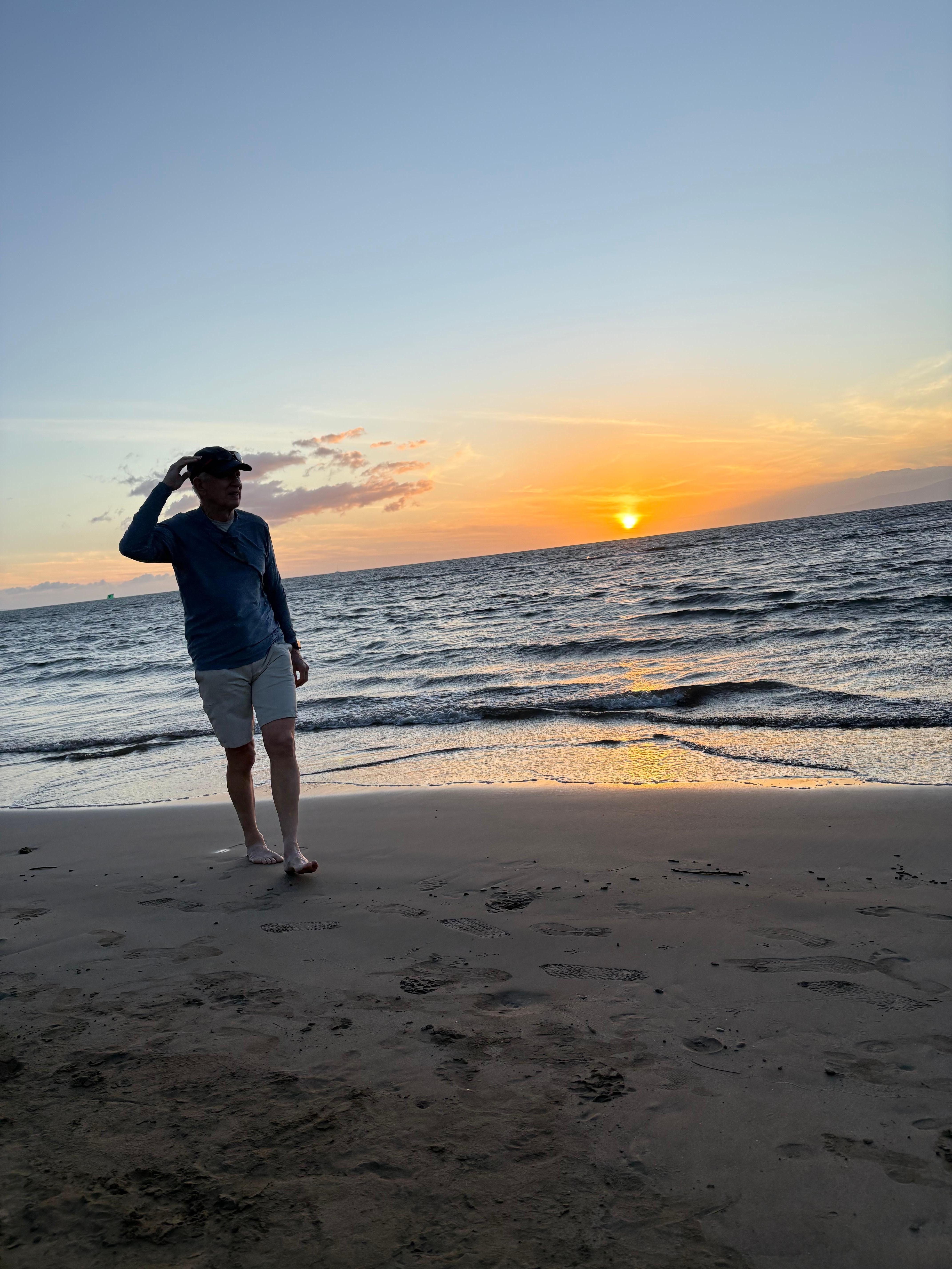 Our first evening’s sunset across the street